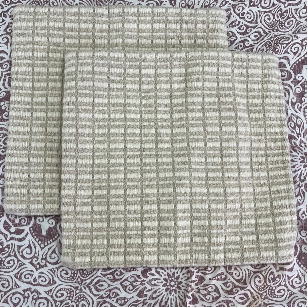 West Elm Ivory Beige Textured chunky wool Throw Pillow Cover